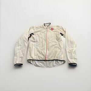 Castelli Mens White Cycling Shell Packable Full Zip Lightweight Jacket Size XXL